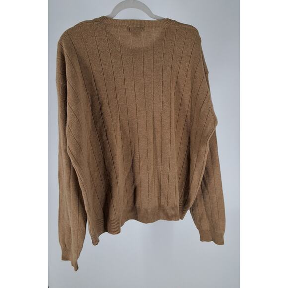 J.Crew Mens XL Lambswool Pullover Tan Sweater Neutral Minimal Preppy Classic - Picture 4 of 5